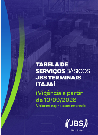 Capa da Tabela de Serviços Básicos JBS Terminais Itajaí